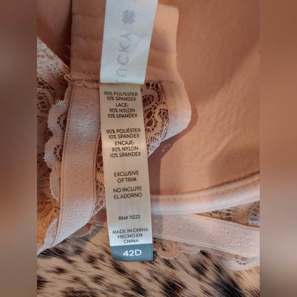 Lucky Brand Full Figure Removeable Straps Smooth & Lace Bra Cream Size 42D - Picture 8 of 9